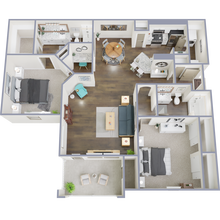 2 Bed x 2 Bath 6207 floor plan